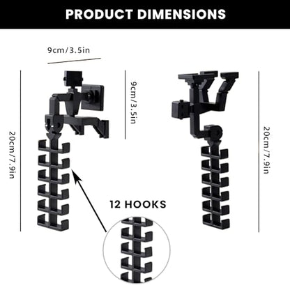 Baseball Hat Organizer | Adjustable Hat Holder for Closet & Hat Holder on Wall for Caps, Toys, Belts, Purse | Adhesive Hat Hooks for Wall & Closet Holds 12 Caps | Hat Hangers for Closets - style: F