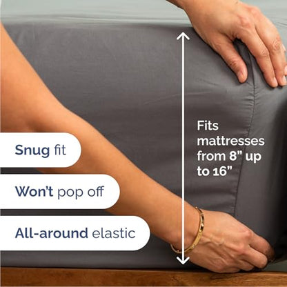 Queen 6 Piece Sheet Set - Comfy Breathable & Cooling - Ultra-Soft Hotel Luxury Bedding Set with 8-16 Inch Deep Pockets - 1 Flat & 1 Fitted Sheet & 4 Pillowcases - Wrinkle Free & Easy Care - Dark Grey - color: 06 - Dark Grey, size: Queen