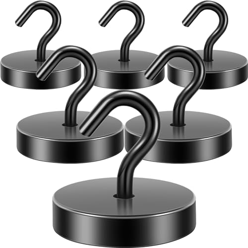 Neosmuk Magnetic Hooks Steel Tube Design for Cruise,100lb+ Black,6 Pack | Cruise Ship Essentials,Heavy Duty Magnett Hooks for Cabins, Refrigerator, Grill, Hanging, and Travel Extra Strong Must-Haves - color: Black, size: 100lb Magnetic Hooks