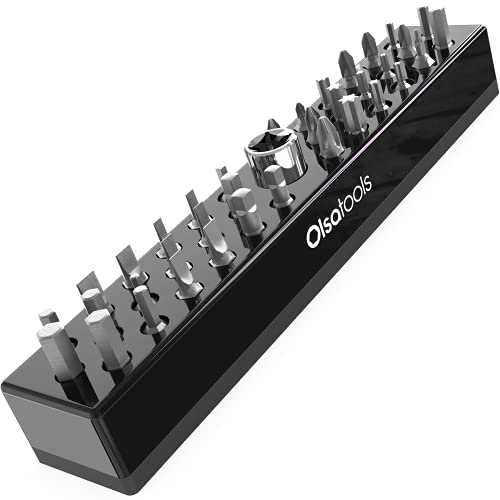 Olsa Tools Magnetic Bit Holder and Drill Bit Organizer - Professional Quality Impact Bit Holder for Your Specialty, Drill or Tamper Bits (Black) - Part: 1334 - color: Black, size: Small - 1pc