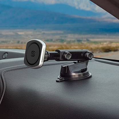 Scosche MP2WDEX2-XTSP MagicMount Pro2 Magnetic Car Phone Holder Extendo Telescoping Windshield or Dashboard Mount with Suction Cup Compatible with MagSafe, iPhones, Galaxy, Pixel & All Smartphones - style: Extendo Window / Dash Suction
