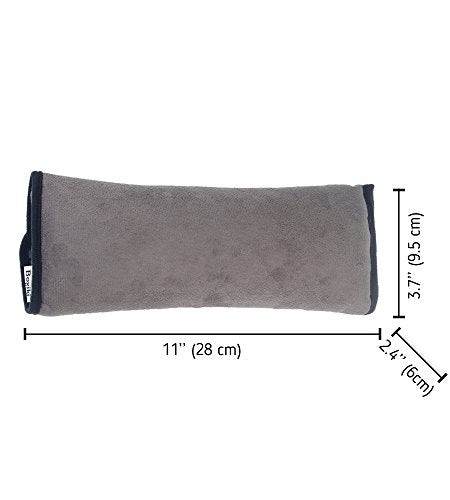 Boxiki Travel Car Seat Belt Pillows for Kids (Set of 2) Adjustable Vehicle Seat Belt Cushion for Children. Perfect for Road Trips - color: Grey