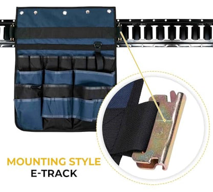 Mytee Products E-Track Hanging Tool Organizer - Enclosed Trailer Wall Hanging Pocket Tool Organizer - E-Track Accessories for Enclosed Trailer, Workshop, & Garage - Multi Pockets Tool Organizer
