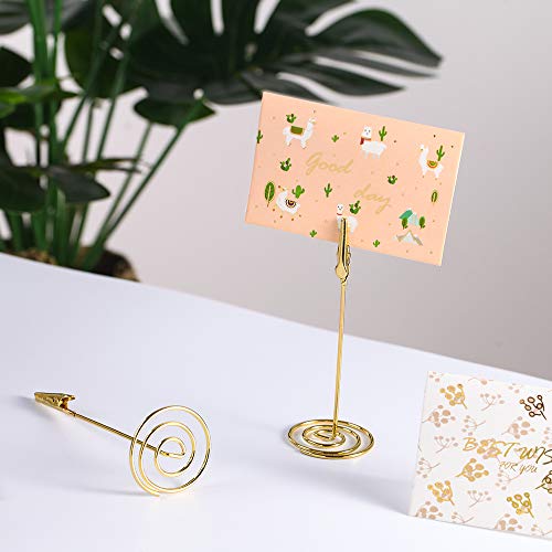 Artliving 12pcs Place Card Holder Memo Holder Clip Photo Holder Table Number Holder - color: Gold