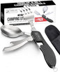 Orblue 4-in-1 Camping Utensils, 1-Pack, Portable Stainless Steel Spoon, Fork, Knife & Bottle Opener Combo Set - Travel, Backpacking Cutlery Multitool, Black - color: 1-PACK Boundless Black