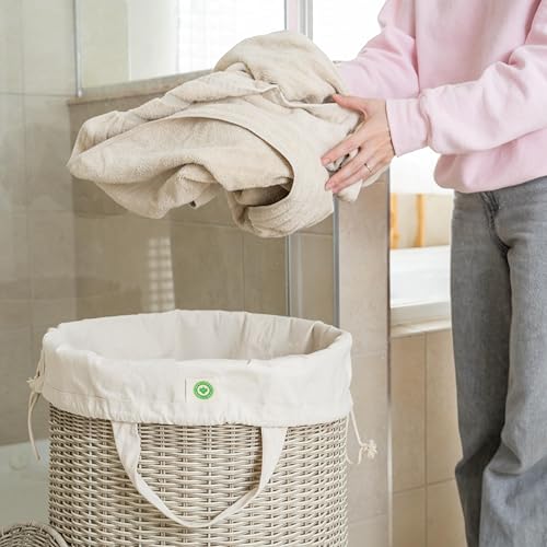 Canvas Laundry Bags - Extra Large, Heavy Duty, 100% Cotton Laundry Bag with Straps, Handles, and Drawstring - College Dorm Laundry Bag in XL Size - Washable, Foldable Laundry Basket Liner (2 Pack)