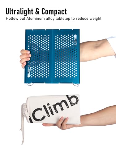 iClimb Mini Solo Folding Table Ultralight Compact for Backpacking Camping Hiking Beach Picnic (Blue - Mini) - color: Blue, size: Mini
