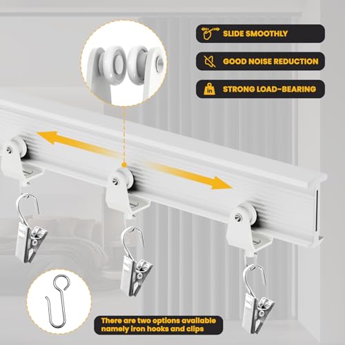 Flexible Bendable Ceiling Curtain Track, Mount for Curtain Rail with Curtain Tracks System, Room Divider, Curtains Rod, RV Ceiling Track, 16.4 FT/ 5 M, White - color: White, size: 5 M/ 16.4 FT