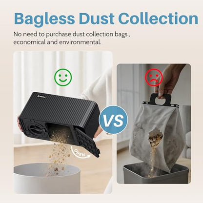 Keenhot Touchless Vacuum Automatic Dustpan - 20Kpa Suction Ultra Fast & Powerful Hair Vacuum for Sweeping Salons Pet Hair Food Dirt Home Kitchen, Compact Space-Saving Electric Canister Vacuum Cleaner - color: Black