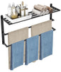 Matte Black 32 InchTowel Racks for Bathroom, VOTZAAQ Black Towel Shelf with Double Towel Bar, 3 Tier Stainless Steel Towel Storage, Bath Towel Holder Wall Mounted - size: 32 Inch