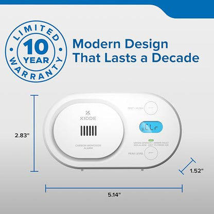Kidde Carbon Monoxide Detector, AA Battery Powered, Digital Backlit Display, Portable for Travel or Home, LED Status Indicators, 85 dB Alarm, 5th Edition, COBD - style: 5th Edition