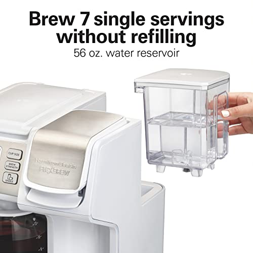 Hamilton Beach FlexBrew Trio 2-Way Coffee Maker, Compatible with K-Cup Pods or Grounds, Combo, Single Serve & Full 12 Cup Coffee Pot, White, Fast Brewing, Removeable Reservoir - color: White, Fast Brewing, Removable Reservoir