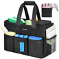 Ytonet Cleaning Caddy Bag, Large Cleaning Supplies Organizer with Handle & Foldable Divider for Cleaners, Water Resistant Housekeeping Supplies for Kitchen, Car Tool Caddy Organizer Bag, Black - size: Large