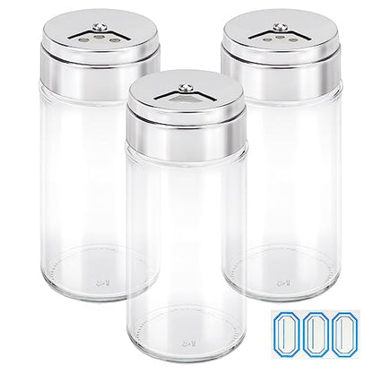 Segarty Spice Jar with Shaker Lids, 3 Pack 4 oz Glass Spice Jars with Adjustable Pour Large Holes, Empty Storage Seasoning Containers Spices Bottles Stainless Lid Salt Shakers for Kitchen Drawer - size: 4oz / 120ml_Big Hole