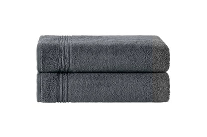 Ozdilek 2-Piece Bath Towels, 27x54 100% Turkish Cotton, Luxury Quick Dry, Extra Large, Fade-Resistant, Eco-Friendly, Spa Towel, Comfortable (Antrazit Grey) - color: Antrazit Grey