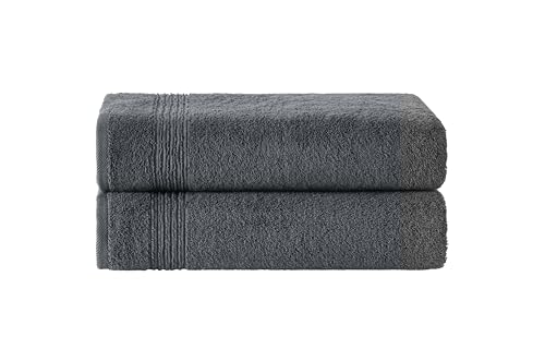 Ozdilek 2-Piece Bath Towels, 27x54 100% Turkish Cotton, Luxury Quick Dry, Extra Large, Fade-Resistant, Eco-Friendly, Spa Towel, Comfortable (Antrazit Grey) - color: Antrazit Grey