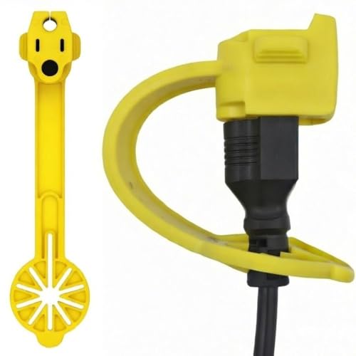 Prong Protector Outdoor Plug Cover for 120-Volt Plugs - Outside Plug Protectors for Extension Cord Cap End, 3-Prong Heater Block End Covers (2,Yellow) - color: Yellow