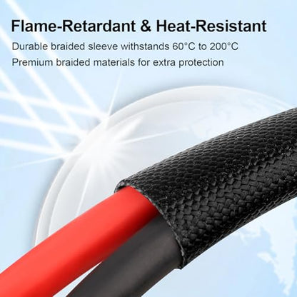 XRDS -RF Solar Panel Cable 30FT, 10AWG Solar Extension Cable with Male & Female Solar Connectors, Flame-Retardant Protective Sleeving Solar Cable, Weatherproof PV Wire for Solar Panel Connection - size: 10AWG 30FT