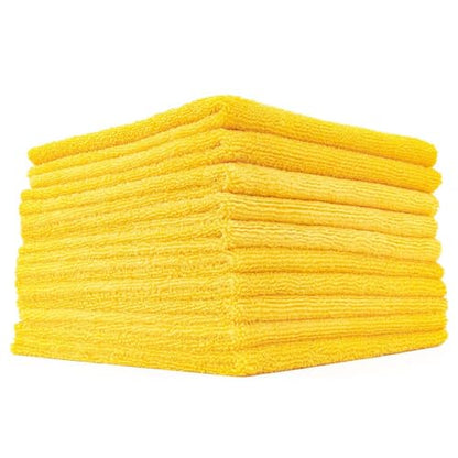 The Rag Company - Edgeless 365 Microfiber Towels (10-Pack) Premium 70/30 Blend, Professional Polishing, Wax Removal, Auto Detailing, 365gsm, 16in x 16in, Gold - color: Gold