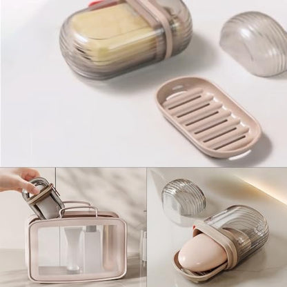 2 Pack Travel Soap Case Portable Soap Container with Lid Leakproof Bar Soap Holder Travel Soap Dish Draining Soap Box for Traveling Camping Gym Bathroom Dorm