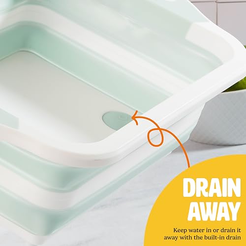Tasty Multifunctional Cutlery Set, Includes Cutting Board with Built-In 7.5-Quart Collapsible Tub, Utility and Paring Knives, Space Saving Design, 3-Piece Set, Dishwasher Safe