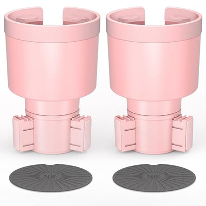 Seven Sparta 2 Pack Car Cup Holder Expander with Offset Adjustable Base, Compatible with Hydro Flasks 32/40 Ounce, Compatible with Yeti Ramblers 20/26/30 Ounce, Other Bottles in 3.4"-3.8" (Pink) - color: Pink, size: Medium*2