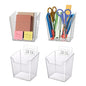 Clear Adhesive Wall Storage Bins, 4 Pack Cabinet Door Organizer Holders, Hanging Wall Mount Pockets, Plastic Cups for Shower Bathroom Makeup Office Craft Remote Kitchen Sink RV Organization (Medium) - size: Medium