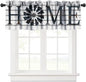 Retro Windmill Valance Curtain, Rustic Farmhouse Wood Grain Country Style Print Rod Pocket Blackout Window Valance for Kitchen Cafe Living Room Bathroom, 54x18in - color: Farmhouse-17