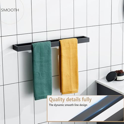KOKOSIRI Towel Bar Matte Black Bath Towel Holder 20-Inch Kitchen Rack Stainless Steel for Bathroom Hardware Wall Mounted, 1 Pack B4008BK-L20 - color: Matte Black, size: 20-Inch