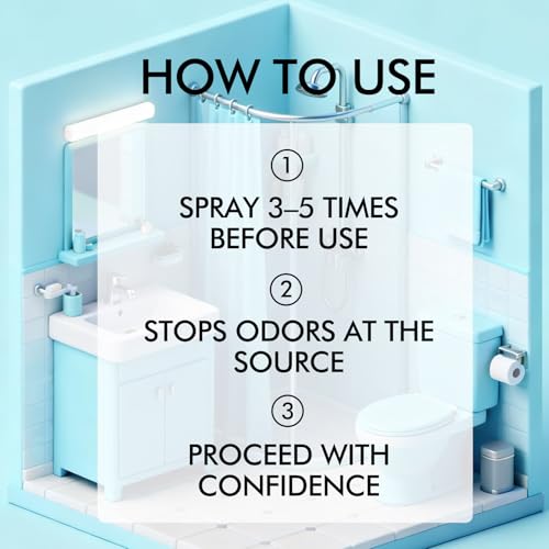 Toilet Spray, Citrus, Ocean & Coconut, 3 Pack 1.7 fl oz each, Bathroom Odor Eliminator, Travel Size, Essential Oil Freshener, Up to 255 Sprays