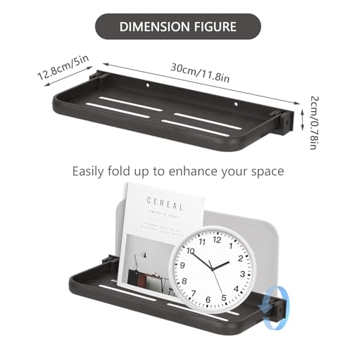 Tefola RV Aluminum Foldable Wall Rack, Hidden Wall Mount Folding Shelf, 44 Pounds Weight, Must-Have Accessory for Campers, Versatile Floating Storage for Interior Organization and Space Saving