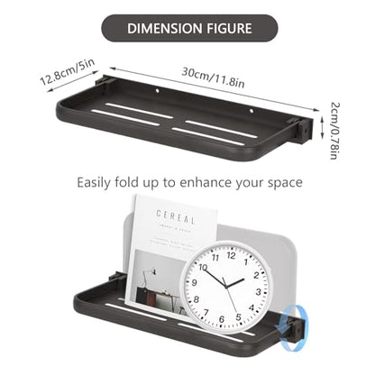 Tefola RV Aluminum Foldable Wall Rack, Hidden Wall Mount Folding Shelf, 44 Pounds Weight, Must-Have Accessory for Campers, Versatile Floating Storage for Interior Organization and Space Saving