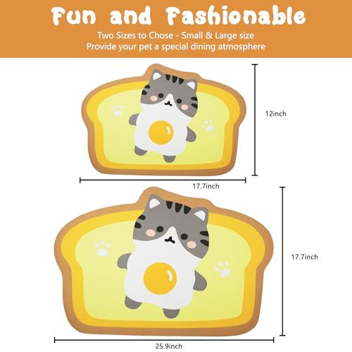 Yellow Cat Food & Water Mats - Absorbent Pet Feeding Placemats, 17.7 * 12 inch - color: Egg, size: Small