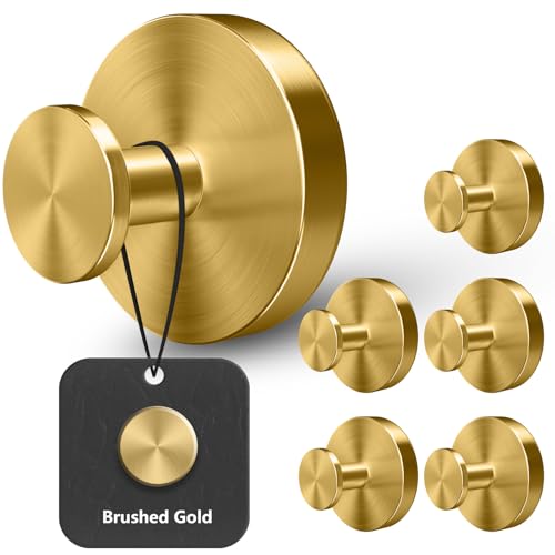 Shower Hooks for Inside Shower,Suction Cup Hooks for Glass Window,Removable Towel Hooks for Bathrooms,6 Packs(Gold) - color: Gold, size: 6 Pack
