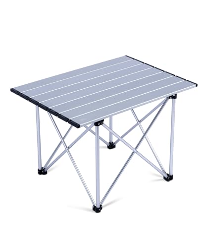 iClimb Ultralight Compact Camping Folding Table with Carry Bag (Reinforced Silver - L) - color: Reinforced Silver, size: Large