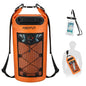 Piscifun Dry Bag, Waterproof Floating Backpack 10L/20L/30L/40L with Waterproof Phone Case for Boating, Kayaking, Fishing - color: Orange, style: 20l