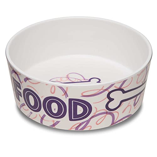 Loving Pets Dolce Moderno Ceramic Look Dog Bowl – Modern Melamine Dog Food Bowl & Dog Water Bowl – Durable, Non-Slip Pet Dish for Small & Medium Dogs – Dishwasher Safe Dog Bowl (Large, 47 oz) - color: Food & Water, size: Large