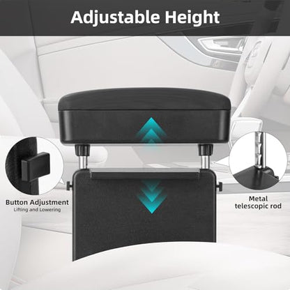 Rupse Car armrest Storage Box,Car Center Console armrest Box,Forearm Wrist Support Adjustable Armrest for Most Car Models - style: Wood grain black
