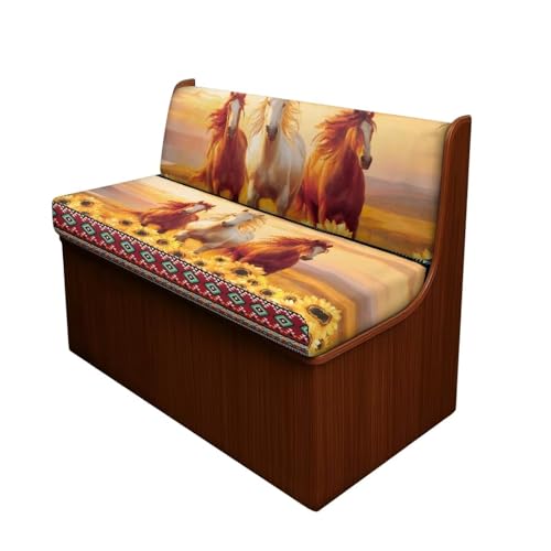 Aztec Horse Sunflower Rv Dinette Cushion Covers Furniture Protector for Rv Camper Car Bench Cover - Rv Couch Cover Replacement Universal Rv Accessories - color: Aztec Horse Sunflower