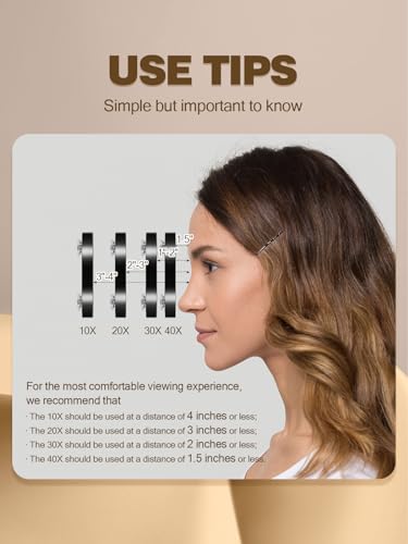 Macaki 30X Magnifying Mirror with 2 Suction Cups, 3.5 inches Magnified Makeup Mirror and Slant Tweezers,Black,1PC - color: Black-30x