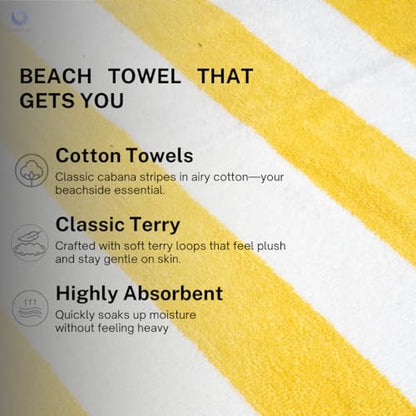 Cotton Turkish Beach Towel with Towels Oversized 30"x60" Pool Absorbent Extra Large Quick Dry Sand Travel Towel (Cabana Mix, 4 Pack) - color: Cabana Mix, size: 4 Pack