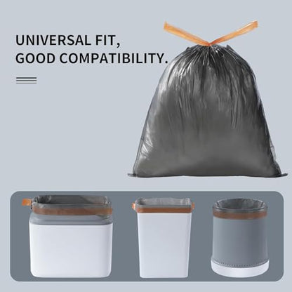MOPALL Small Trash Bags with Drawstring, 2.6-4 Gallon, Black, 75 Count | 15 Liter, 17.7" x 19.7", Strong & Leak Proof, For Bathroom, Bedroom, Office, Pet & Diaper Pail - size: Trash Bags (Pack of 75)