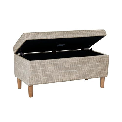 HomePop Malmo 36" Storage Bench - Tan Geometric Pattern - color: Tan Geometric Pattern