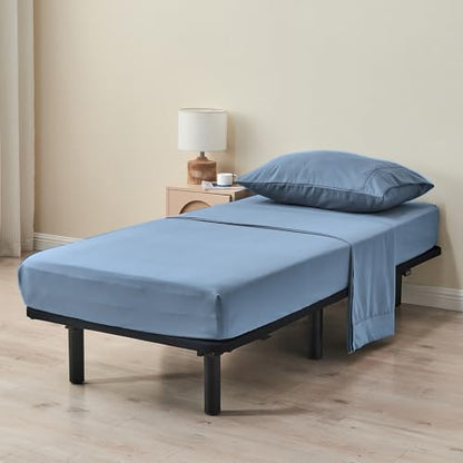 Kingnex 30x75x9 RV Bunk Sheets Set for Narrow Twin Bed Soft Brushed 1800 Microfiber 3 Piece Bedding Set Includes 1 Cot Size Fitted Sheet 1 Flat Sheet 1 Pillowcase Cot Blue - color: Blue, size: Cot 30x75 RV Bunk Set
