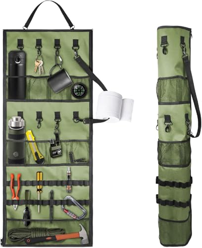 Multiple Hanging Camping Organize,hanging Storage Bag For Inside Tent Organizer with Camping Storage Straps & Mesh Pockets & Hanging Hooks,Camp Kitchen Organizer For Camping, RV Camper, Picnic