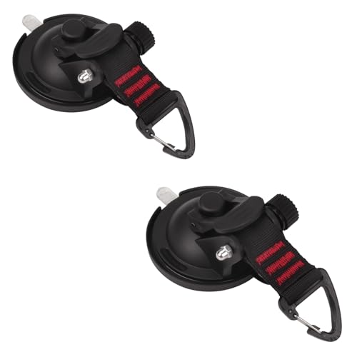 Heavy Duty Suction Cup Hooks, Car Camping Essentials Tie Down Suction Cups Anchor, Window Suction Cups with Hooks, Suction Cups for Glass, RV Van Car Awning, SUV Tent, Truck Camping, 2 Pcs - color: Red Line - 2 pcs