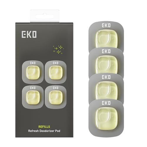 EKO Refresh Deodorizer Pod Refills, 4-Pack, Plant-Based Trash Can Deodorizer & Garbage Odor Eliminator, Long-Lasting 45 Days Air Freshener Pods for Bathroom, Closet, Storage, Compost Trash Can - size: Refill Pack