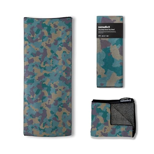 Nomadix Original Towel - Perfect for Beach, Pool, Travel, Camping, Yoga - Made with Recycled Materials - Super Absorbent - Sand Resistant - Camo Green - 72.5" x 30" - color: Camo Green
