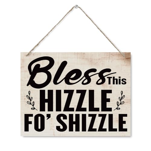 Rustic Family Wall Art Decor - Bless This Hizzle for Shizzle, Farmhouse Wall Art, Rustic Kitchen Decor Artworks, Decorations for Dining Room Entryway Home A89 - color: HOME 29