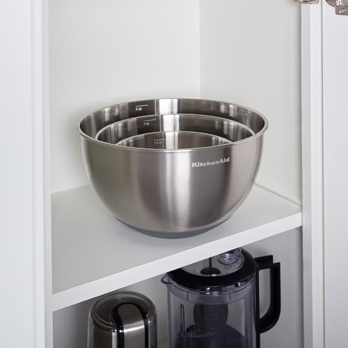 KitchenAid Stainless Steel Mixing Bowls, Set Of 3 - color: Stainless Steel, size: Set of 3